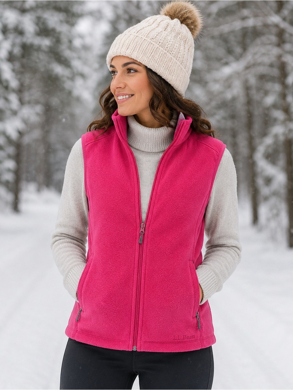 L.L. Bean Pink Fleece Vest